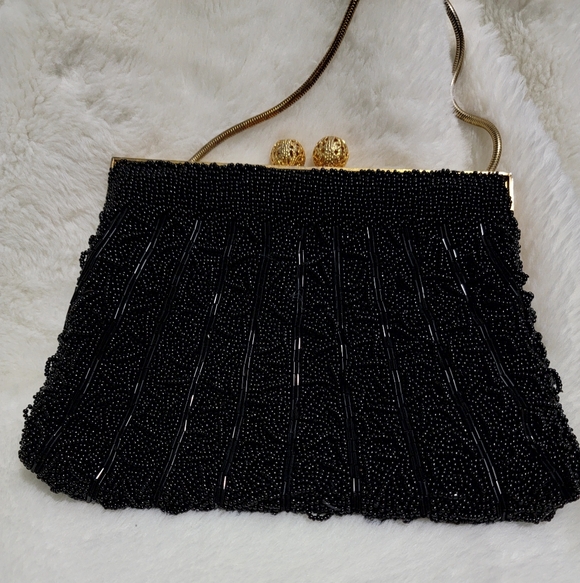 JEM Handbags - Elegant Black Beaded Evening Bag